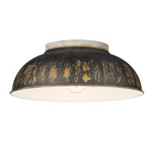 Golden Canada 0865-FM AGV-ABI - Golden Lighting Kinsley 2-light Flush Mount in Antique Black Iron shade